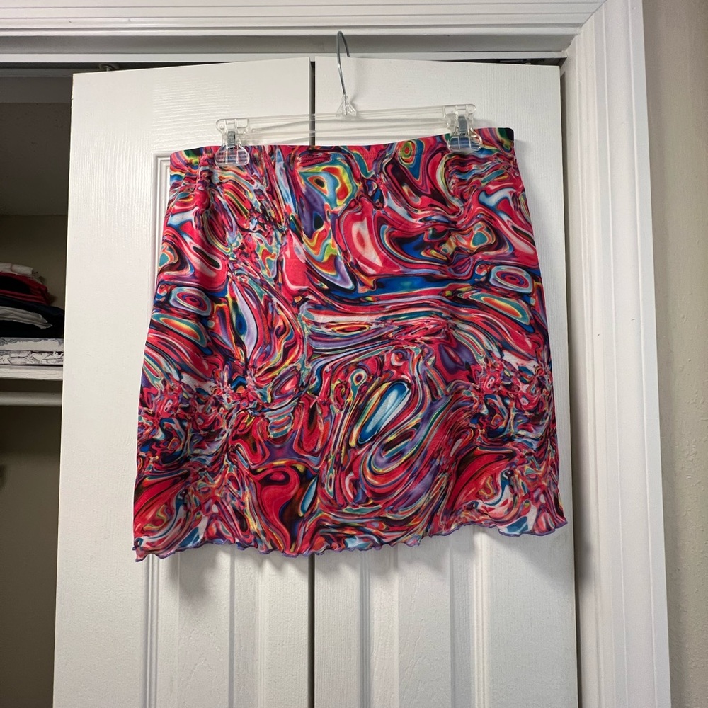 Colorful Abstract Mini Skirt